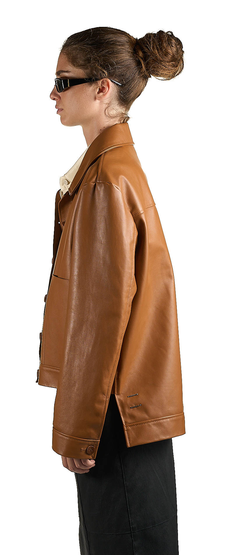 DANIELE BASTA LEATHER AND SILVER JACKET